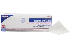 Non-Sterile, Gauze Sponge,  3" x 3", 12-ply