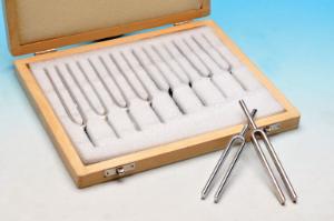 Steel Tuning Forks with Wood Case