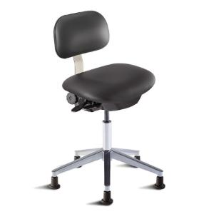 Biofit Bridgeport series ISO 3 cleanroom chair, medium seat height range, aluminum base and glides