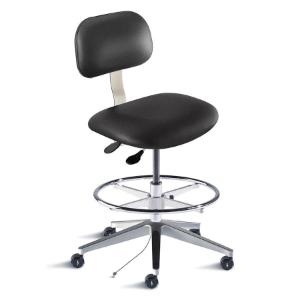 Biofit Bridgeport series static control chair, medium seat height range, adjustable footring, aluminum base and casters
