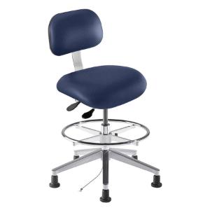 Biofit Eton series static control chair, medium seat height range with free floating articulating control, adjustable footring, aluminum base and glides