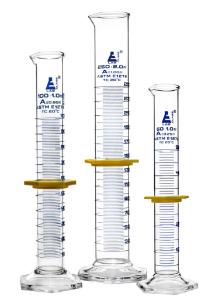 Safety pack measuring cylinder set, 50, 100, 250 ml, class A