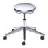 Biofit Traxx series ISO 4 cleanroom stool, low seat height range with aluminum base and casters