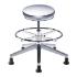 Biofit Traxx series ISO 4 cleanroom stool, medium seat height range with aluminum base, adjustable footring and glides