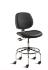 BioFit MVMT Tech Series Chair with Heavy Duty Tubular Steel Base, High Bench Height, Medium Backrest, Black Vinyl Upholstery, Affixed Footring, Casters and Technical Performance Package.