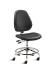 BioFit MVMT Tech Series Chair with Heavy Duty Tubular Steel Base, Desk Height, Tall Backrest, Black Vinyl Upholstery, Affixed Footring, Casters and Technical Performance Package.